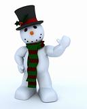 Snowman in hat and scarf