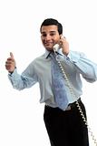 Successful businessman on telephone