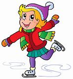Cartoon skating girl