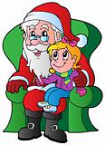 Santa Claus and small girl