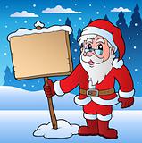 Scene with Santa Claus and board