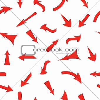 Vector set of red arrows, seamless wallpaper.