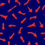 Vector set of red arrows, seamless wallpaper.