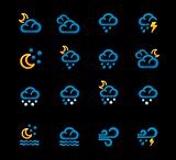 Vector weather forecast icons. Part 2
