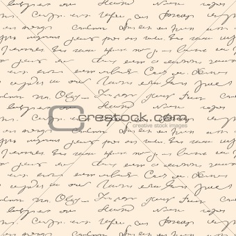 Seamless abstract handwritten text pattern 