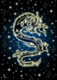 Celestial Chinese Dragon in the Night Sky