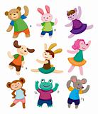 cartoon animal dancer icons