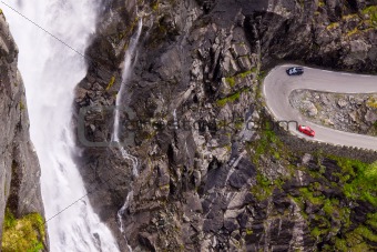 Trollstigen pass waterfall