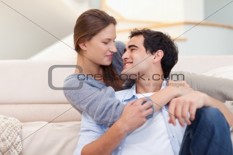 Cute couple embracing each other