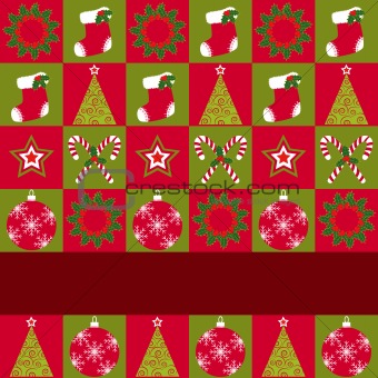 Christmas ornament seamless pattern greeting card
