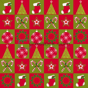 Christmas ornament seamless pattern