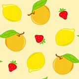 seamless pattern with lemon and orange 