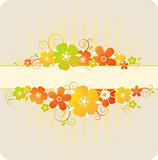 floral background with red and orange flowers