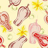 seamless pattern with red hot pepper
