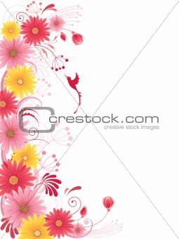 floral background with red flowers