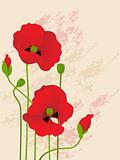 floral background with red poppies