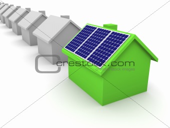 Green house with solar panels
