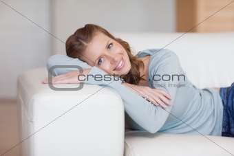 Woman relaxing on the sofa