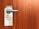 Please make up room sign on hotel door