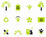 Ecology, nature and environment icons set isolated on white