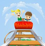 Thrilling roller coaster ride