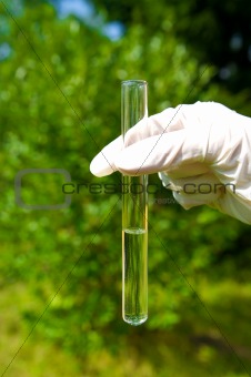 test tube with water