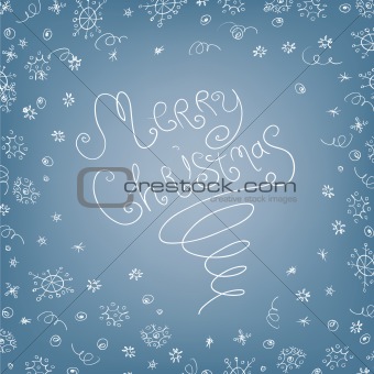 Handwritten quirky Merry Christmas background