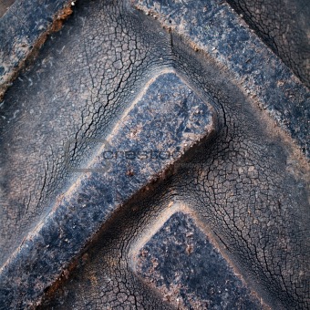 Closeup texture of dirty tractor tyres