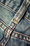 closeup  of  blue jeans texture with stitch detail
