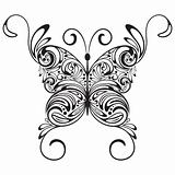 vector monochrome  tattoo butterfly
