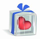 Heart in ice cube