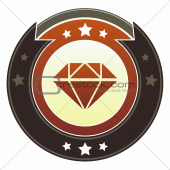 Diamond or luxury icon on imperial button
