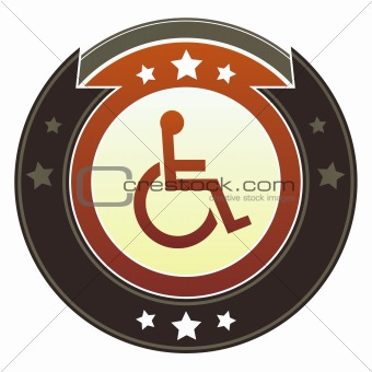 Wheelchair or accessibility icon on imperial button