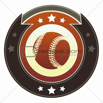 Baseball sports icon on imperial button