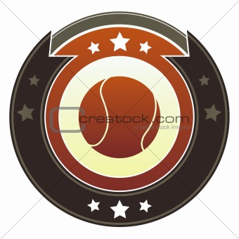 Softball or tennis sports icon on imperial button