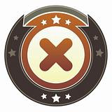 X or close icon on imperial button