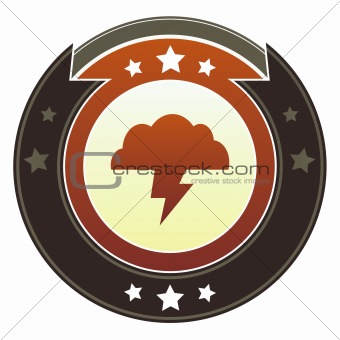Storm cloud icon on imperial button