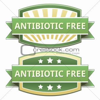 Antibiotic free food label