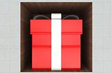 3d red gift box