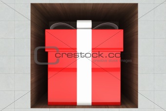 3d red gift box