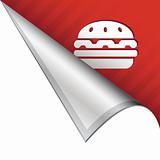 Hamburger icon on peeling corner tab