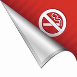No smoking icon on peeling corner tab