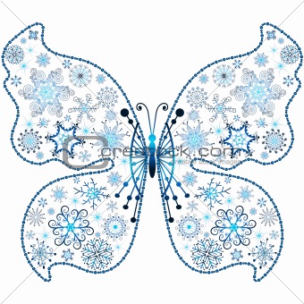 Christmas snowflake-butterfly