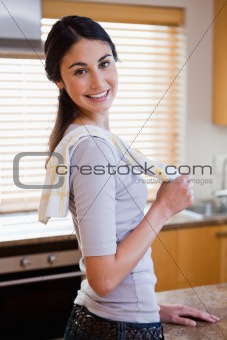 Portrait of a housewife posing