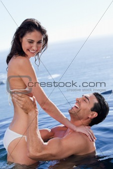 Portrait of a playful couple relaxing