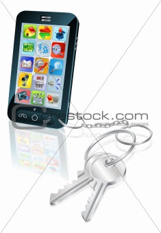 Phone access security keys concept illustration