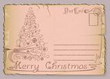 Vintage postcard with Christmas and New Years.