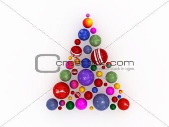 3D Christmas tree made of globes