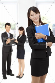 smiling  businesswoman in office