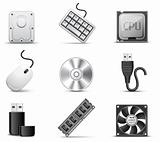 Computer parts icons | B&W series
